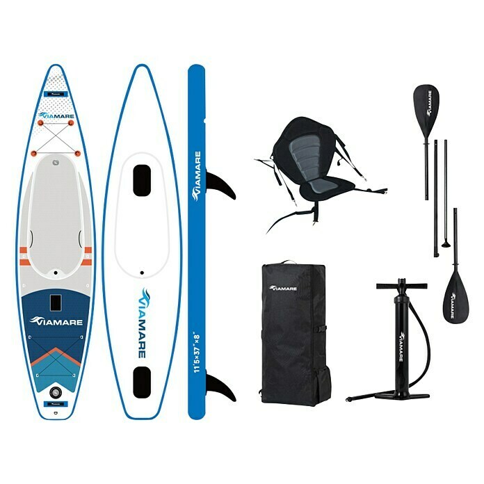 Viamare SUP-Board Kajak 350L x B x H: 350 x 94 x 20 cm, Nutzlast: 200 kg, Aufblasbar Front View