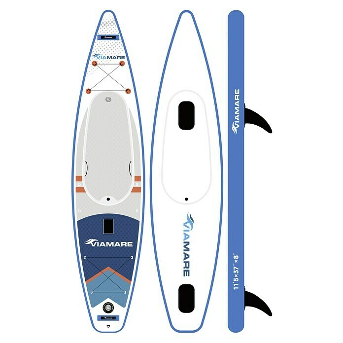 Viamare SUP-Board Kajak 350L x B x H: 350 x 94 x 20 cm, Nutzlast: 200 kg, Aufblasbar Front View