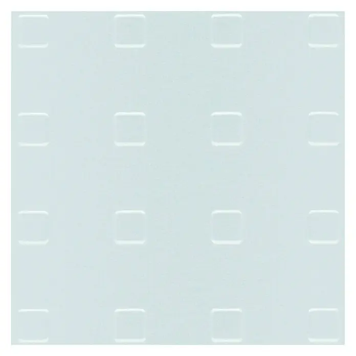Alberts Chapa con agujeros cuadrados - 1.000 x 600 mm, Espesor: 1 mm, Aluminio, Eloxado - Azulejo de pared blanco con cuadrados en relieve para un diseño sutil y moderno, ideal para baño o cocina.