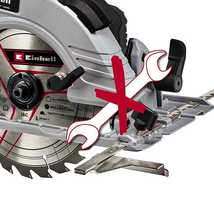 Einhell Power X-Change Akku-Handkreissäge TE-CS 18/190 Li BL-Solo18 V, Ohne Akku, Leerlaufdrehzahl: 0 U/min - 3.800 U/min Detail Shot