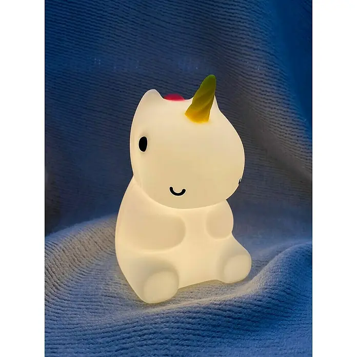 MegaLight LED-Nachtlicht MAGGY MAGIC - Weiß/Gelb/Pink, L x B x H: 8 x 11 x 13 cm, RGBW, MAGGY MAGIC - Ein bezauberndes Einhorn-Nachtlicht, das ein sanftes, beruhigendes Leuchten ausstrahlt. Ideal für Kinderzimmer, sorgt für eine entspannende Atmosphäre.