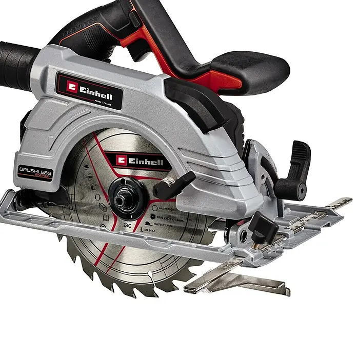 Einhell Professional PXC 18V Sierra circular de batería TPCS18/190 - 18 V, Sin batería, Número de revoluciones de marcha en vacío: 0 r.p.m. - 3.800 r.p.m. - La sierra circular inalámbrica Einhell con motor sin escobillas para cortes precisos en madera. Ideal para aficionados y profesionales del bricolaje.