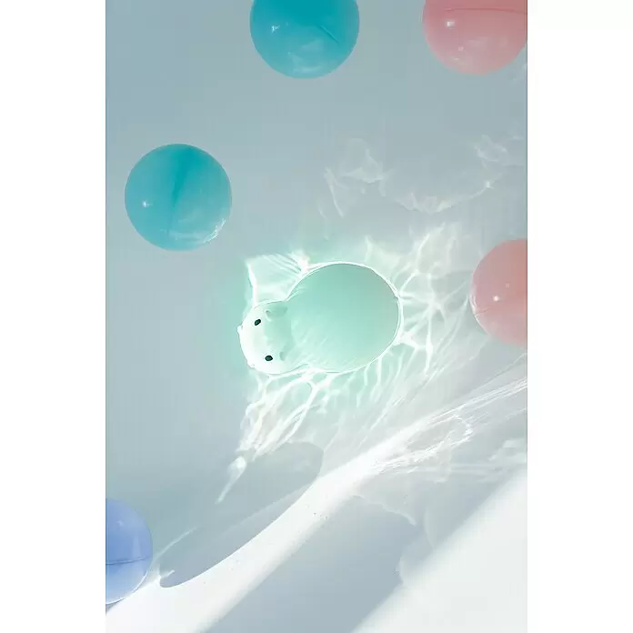 MegaLight LED-Nachtlicht SWIMMY HIPPO - L x B x H: 11 x 7 x 7 cm, Lichtfarbe: RGB, SWIMMY HIPPO - Stimmungsaufnahme