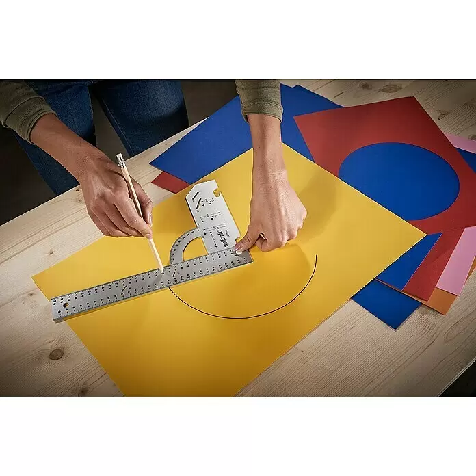 Wolfcraft Universalwinkel - 300 x 200 mm, 90 °, Wechselbarer Anschlag - Anwendungsbeispiel