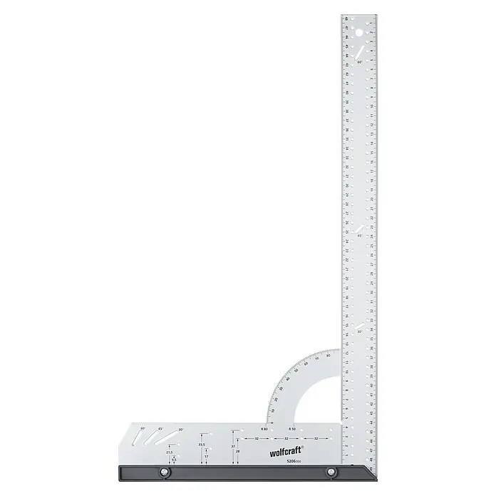 Wolfcraft Universalwinkel - 500 x 280 mm, 90 °, Wechselbarer Anschlag - Winkelmesser von Wolfcraft, Modell 5206000, zum genauen Anreißen von Winkeln und Messen von Längen.