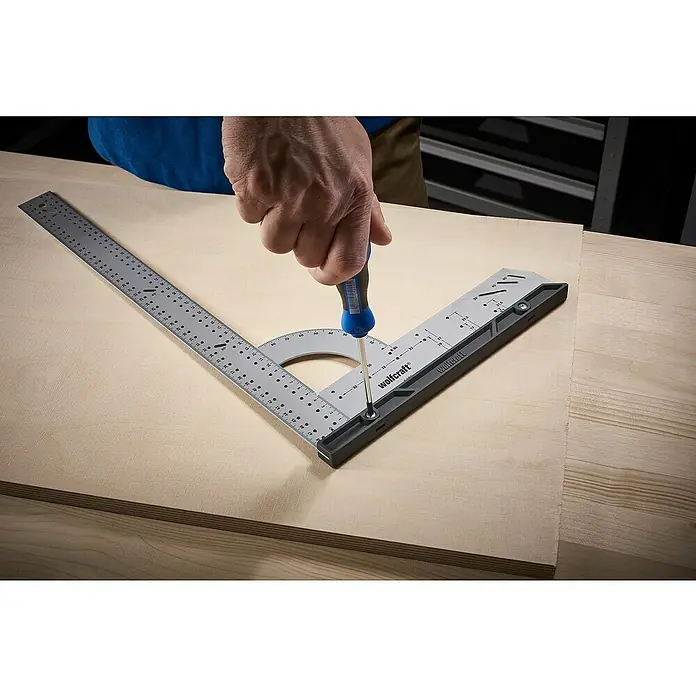 Wolfcraft Universalwinkel - 500 x 280 mm, 90 °, Wechselbarer Anschlag - Wolfcraft 5208000 Präzisions-Winkel mit Feststellfunktion, für exakte Winkelübertragung beim Handwerken und Heimwerken.