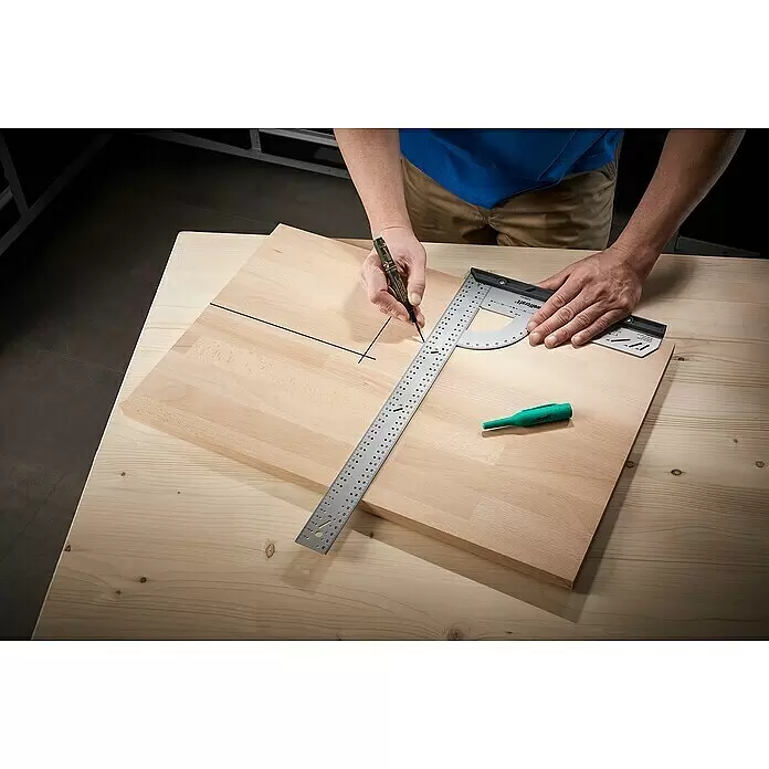 Wolfcraft Universalwinkel - 500 x 280 mm, 90 °, Wechselbarer Anschlag - Anwendungsbeispiel