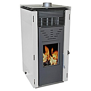 Estufa de pellets Cero REM ventilada (10 kW, Volumen de calefacción: 200 m³, Negro/Blanco)