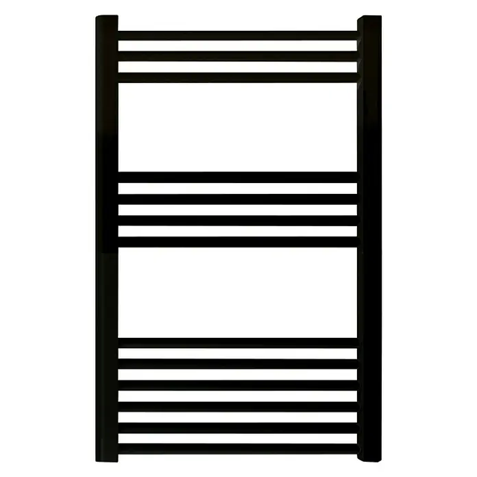 Rointe Radiador toallero Elba Aqua - An x Al: 50 x 77 cm, 299 W, Negro - Toallero negro con barras horizontales y marcos verticales para baños. Práctico y elegante para secar las toallas de forma eficaz.