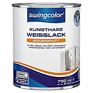 swingcolor Weißlack Kunstharz (Weiß, 750 ml, Seidenmatt)