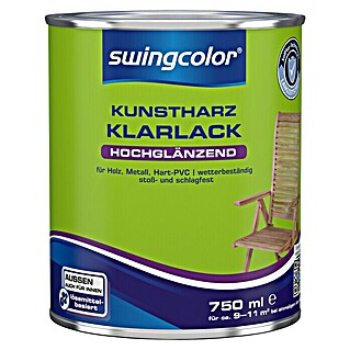 swingcolor Klarlack Kunstharz für Außen (Farblos, 750 ml, Hochglänzend, Lösemittelbasiert)