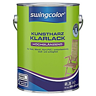 swingcolor Klarlack Kunstharz für Außen (Farblos, 2,5 l, Hochglänzend, Lösemittelbasiert)