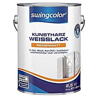 swingcolor Weißlack Kunstharz (Weiß, 2,5 l, Seidenmatt)