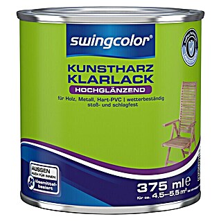 swingcolor Klarlack Kunstharz für Außen (Farblos, 375 ml, Hochglänzend, Lösemittelbasiert)