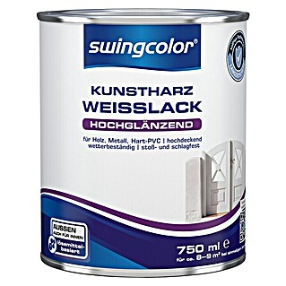 swingcolor Weißlack Kunstharz (Weiß, 750 ml, Hochglänzend)
