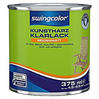 swingcolor Klarlack Kunstharz für Außen (Farblos, 375 ml, Seidenmatt, Lösemittelbasiert)