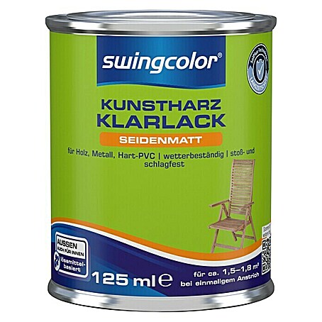 swingcolor Klarlack Kunstharz für Außen (Farblos, 125 ml, Seidenmatt, Lösemittelbasiert)