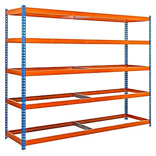 Simonrack Ecoforte Estructura de estantería (L x An x Al: 45 x 150 x 200 cm, Capacidad de carga: 400 kg/balda, Número de baldas: 5, Azul/Naranja)