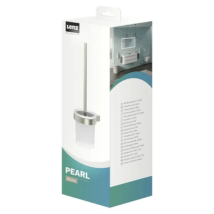 Lenz Pearl WC-Bürstengarnitur - Messing, Nickel - Bild des Lenz Pearl WC-Bürstengarnitur in Nickel. Modernes Design für jedes Badezimmer. Praktisch und stilvoll.