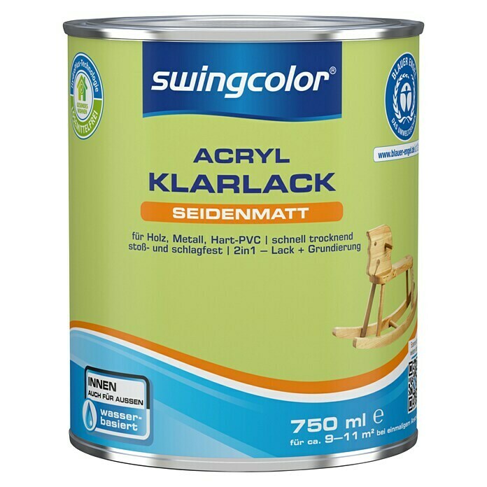 swingcolor Klarlack (Farblos, 750 ml, Seidenmatt)