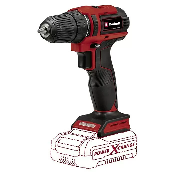 Einhell PXC 18V Taladro atornillador de batería TE-CD 18/40 Li BL - 18 V, Sin batería, 40 Nm - Taladro inalámbrico Einhell rojo y negro con portabrocas automático, parte del sistema de baterías Power X-Change.