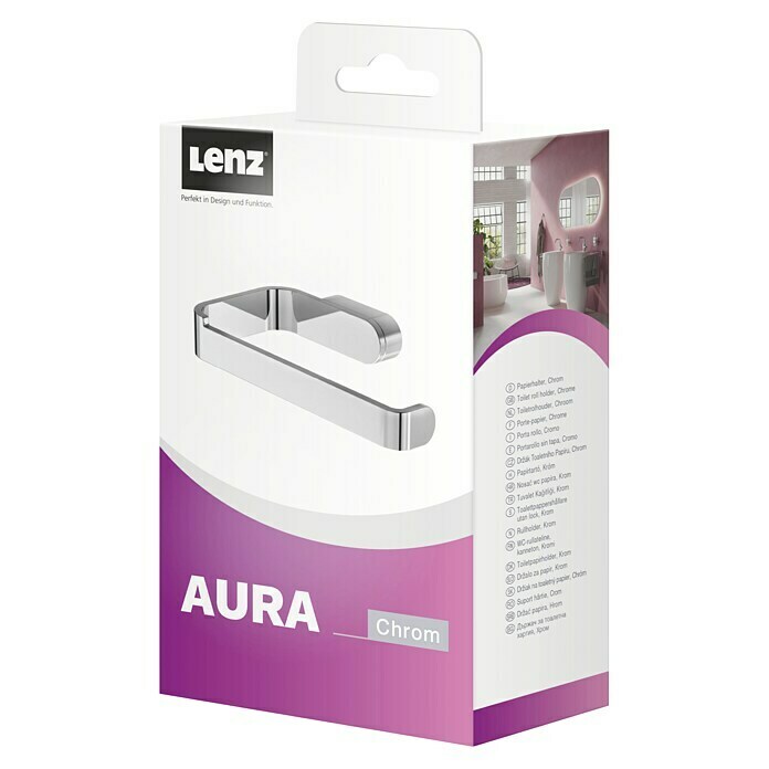 Lenz Aura Toilettenpapierhalter (Ohne Deckel, Chrom, Glänzend)