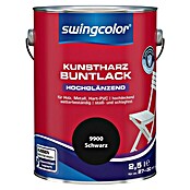 swingcolor Buntlack Kunstharz für Außen (Schwarz, 2,5 l, Hochglänzend)