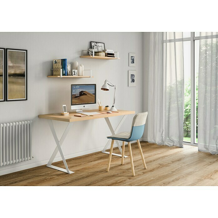 Mesa de escritorio Aspa (L x An x Al: 80 x 160 x 71 cm, Natural