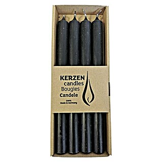 Stabkerzen-Set Rustic (4 Stk., Ø x H: 2,2 mm x 25 cm, Schwarz)