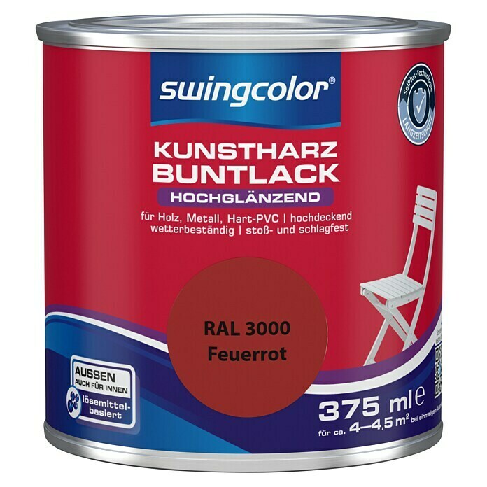swingcolor Buntlack (Feuerrot, 375 ml, Hochglänzend)