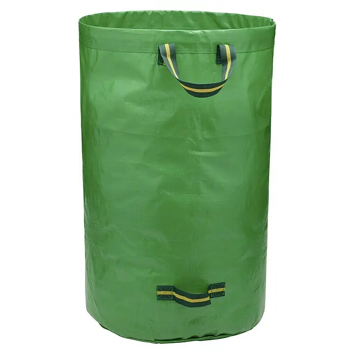 Gartenabfallsack GreenX - 270 l - Ein grüner Pflanzsack aus strapazierfähigem Material mit Tragegriffen für den einfachen Transport von Pflanzen und Erde.