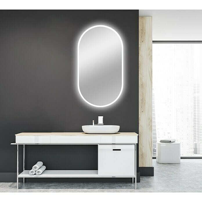Camargue Miroir lumineux LED Silver Suprême