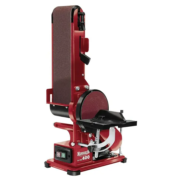 Herkules Band- & Tellerschleifer H-DS 400 - 375 W, Schleifbandgröße: 100 x 915 mm - Der Herkules H-DS400 Bandschleifer ist ein vielseitiges Werkzeug für präzises Schleifen in Werkstätten und Hobbybereichen.