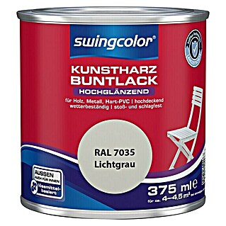 swingcolor Buntlack Kunstharz für Außen (RAL 7035, Lichtgrau, 375 ml, Hochglänzend, Lösemittelbasiert)