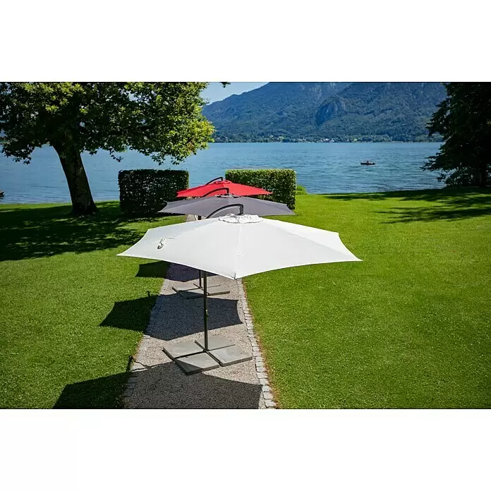 Sunfun Ampelschirm Toscana - Natur, Durchmesser Bespannung: 300 cm - Stimmungsaufnahme