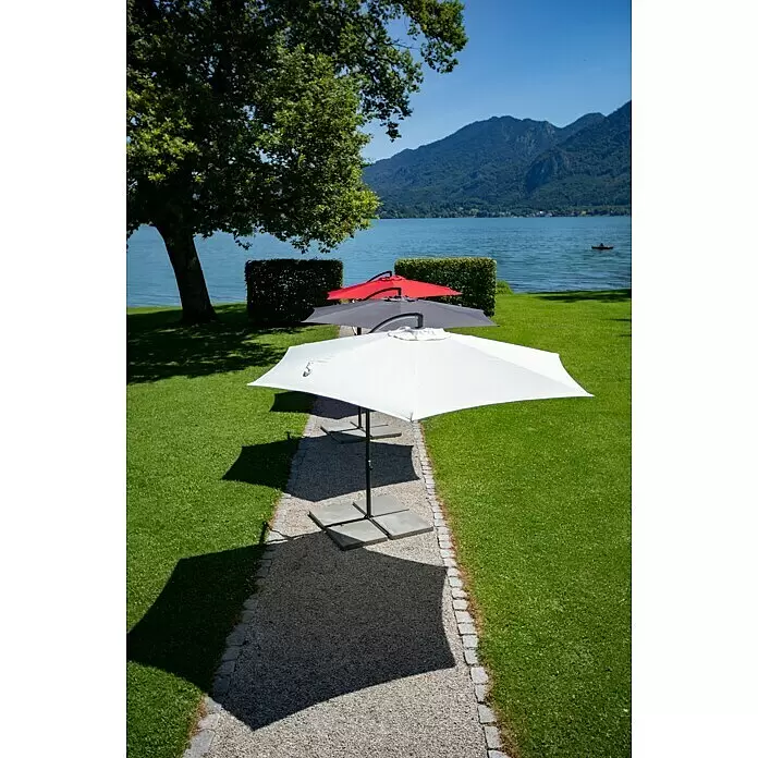 Sunfun Ampelschirm Toscana - Anthrazit, Durchmesser Bespannung: 300 cm - Stimmungsaufnahme