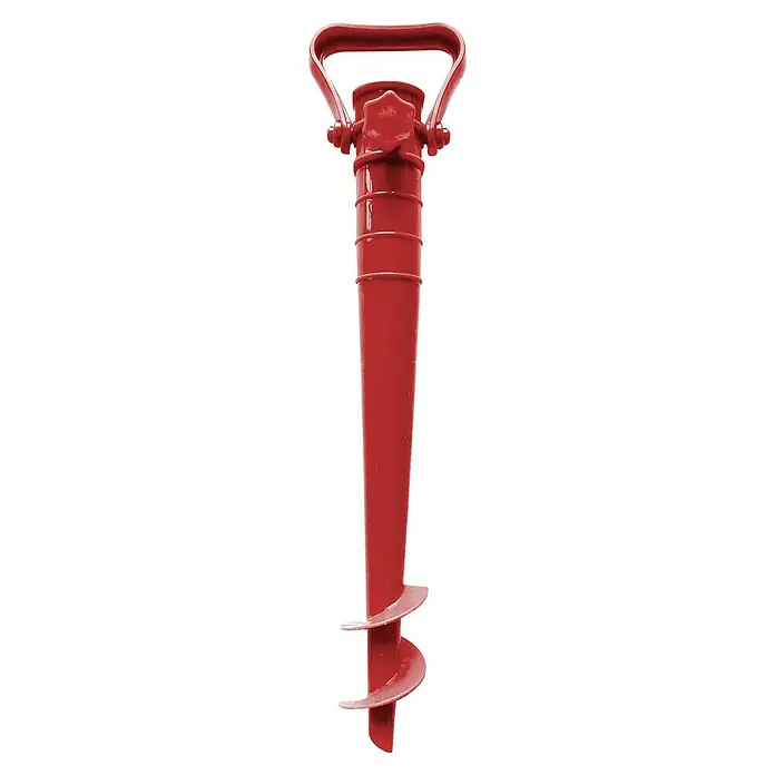 Rasendorn - Rot, Für Rohrdurchmesser: 22 mm - 25 mm - Roter Schirmanker mit Griff. Dieser Erdanker ist ideal zum Sichern von Sonnenschirmen im Garten oder am Strand.