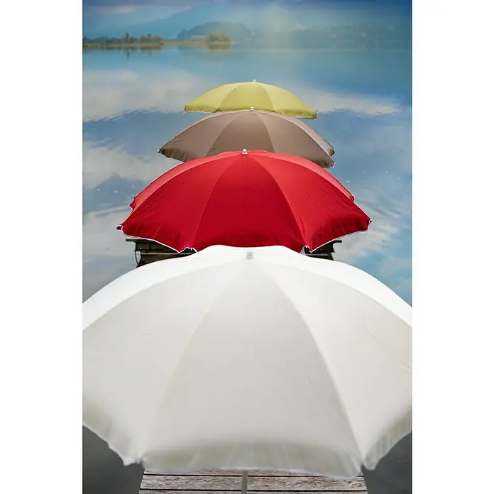 Sunfun Balkonschirm rund Provence II - Chili, Durchmesser Bespannung: 200 cm - Bunte Sonnenschirme am See.