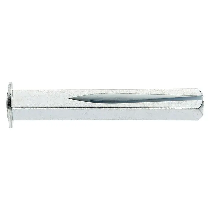 Portaferm Wechselstift - Länge: 65 mm - Nahaufnahme eines Metalldübel, ein Befestigungselement. Der Dübel ist silberfarben und hat ein längliches Design.