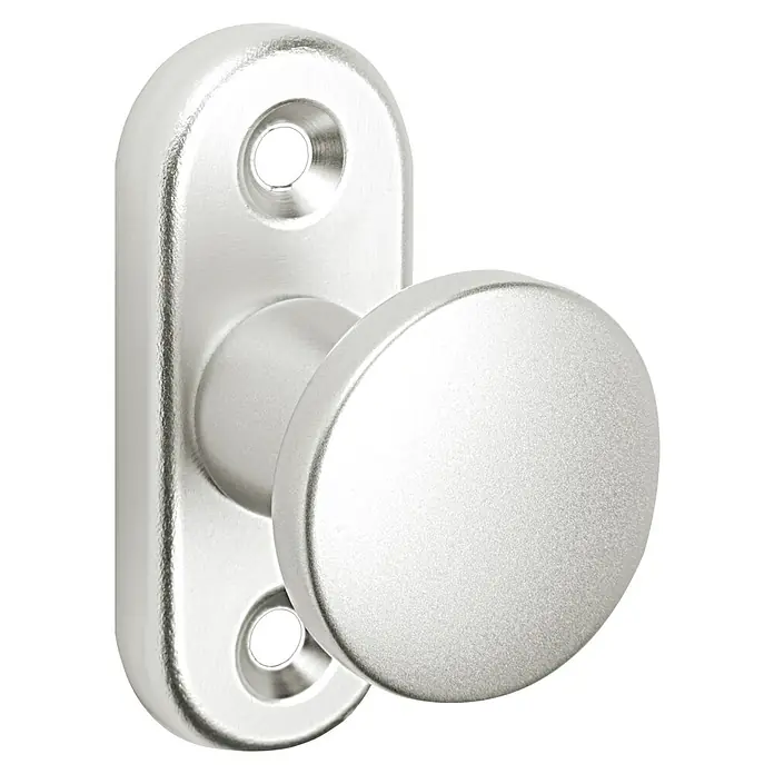 Portaferm Hebetürknopf - Neusilber - Türknauf aus gebürstetem Metall, ideal für moderne Innenräume. Sein minimalistisches Design fügt sich nahtlos in jede Tür ein.
