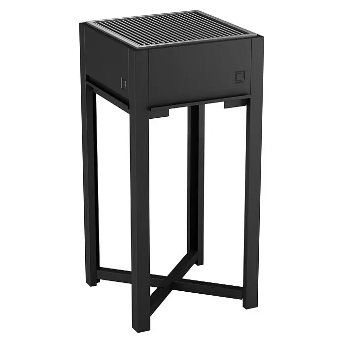 oneQ Holzkohlegrill Glow - Grillfläche (B x T): 40 x 40 cm, Schwarz - Diagonale Ansicht