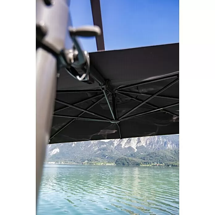 Sunfun Ampelschirm Capri - Anthrazit, Bespannungsmaß (L x B): 300 x 350 cm - Stimmungsaufnahme