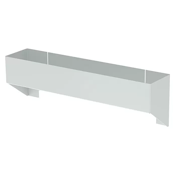 oneQ Grillzubehör-Halterung - Passend für: oneQ Basismodul, Edelstahl - Hellgrauer rechteckiger Wandblumenkasten mit minimalistischem Design und integrierten Halterungen.