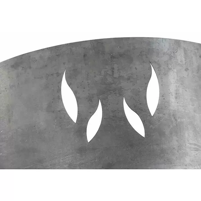 Siena Garden Feuerschalen-Aufsatz - Durchmesser: 53 cm, Stahl - Graue Metall-Feuerschale mit dekorativen Flammenschnitten.