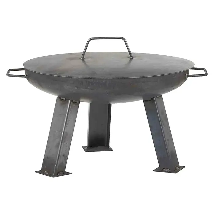 Siena Garden Feuerschalen-Abdeckung - Stahl, Passend für: Feuerschalen mit Ø 55 cm - Grillkessel aus Stahl mit Deckel und drei Beinen, ideal für das Kochen im Freien. Robuste Konstruktion für langanhaltende Nutzung.