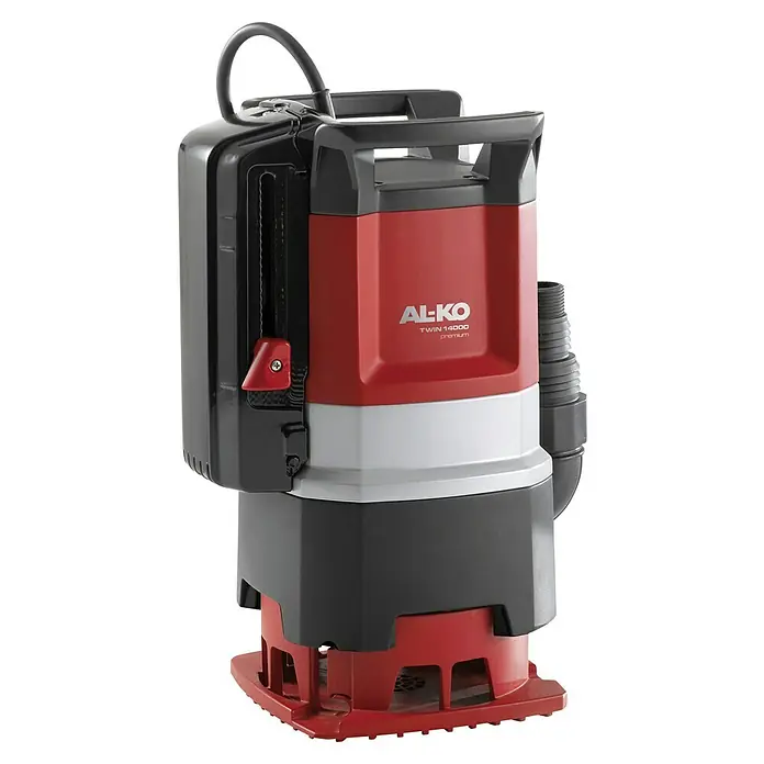 AL-KO Premium Tauchpumpe Twin 14000 - 1.000 W, Max. Fördermenge: 15.000 l/h - Abgebildet ist eine AL-KO TWIN 14000 Premium Schmutzwasserpumpe, die für ihre Leistung und Zuverlässigkeit bekannt ist.