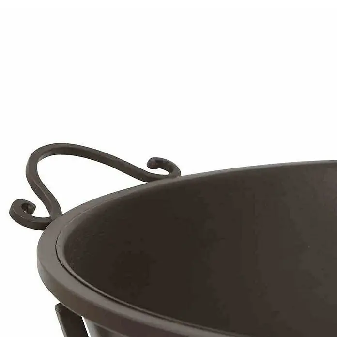 Siena Garden Feuerschale Antik - L x B x H: 64,5 x 53,5 x 48,5 cm, Metall - Nahaufnahme eines braunen Pflanzgefäßes mit dekorativen Griffen, ideal für Garten und Inneneinrichtung.