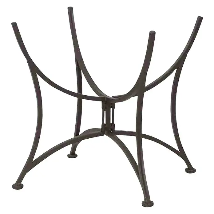 Siena Garden Feuerschale Antik - L x B x H: 64,5 x 53,5 x 48,5 cm, Metall - Metallständer für eine Tischplatte. Der Ständer hat ein geschwungenes Design und eine dunkle Oberfläche. Er ist robust und stabil.