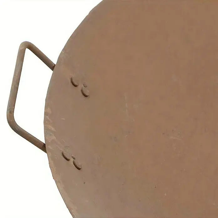 Siena Garden Feuerschale Rusty - Durchmesser: 61 cm, Gusseisen - Eine runde, braune Grillplatte mit Griff. Ideal zum Kochen im Freien und für Grillliebhaber.