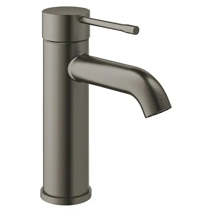 Grohe Essence New Waschtischarmatur S-Size - Ohne Zugstange, Hard Graphite, Matt - Elegante Armatur in gebürstetem Nickel. Die moderne Waschtischarmatur besticht durch ihr schlankes Design und die hochwertige Verarbeitung.